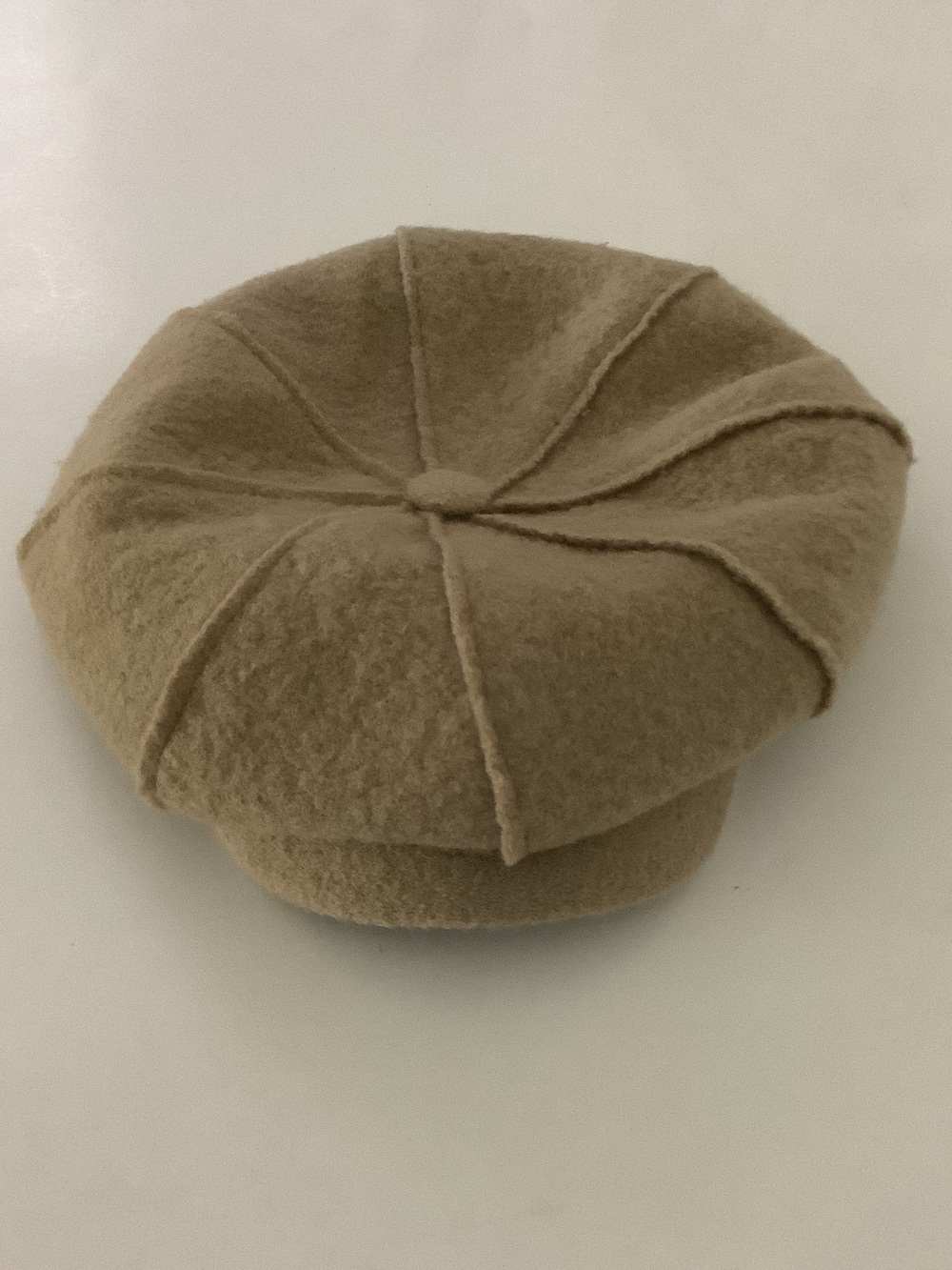 Scala Wool 8 Panel Beige Newsboy Cap Unisex Bohemian Retro Y2K